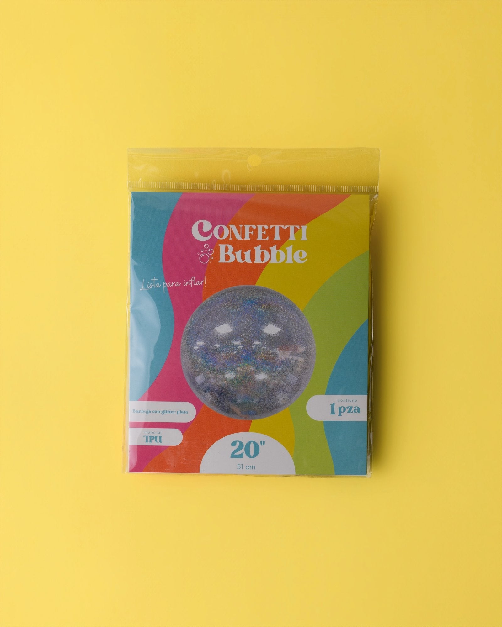 20 inch clear TPU bubble balloon filled with silver glitter