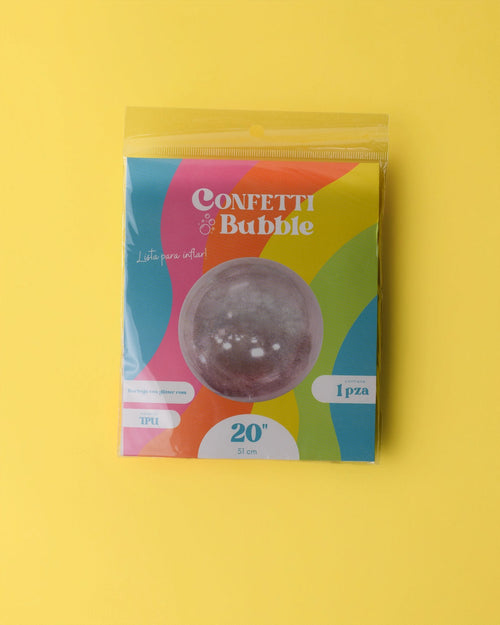 20 inch clear TPU bubble balloon filled with pink glitter