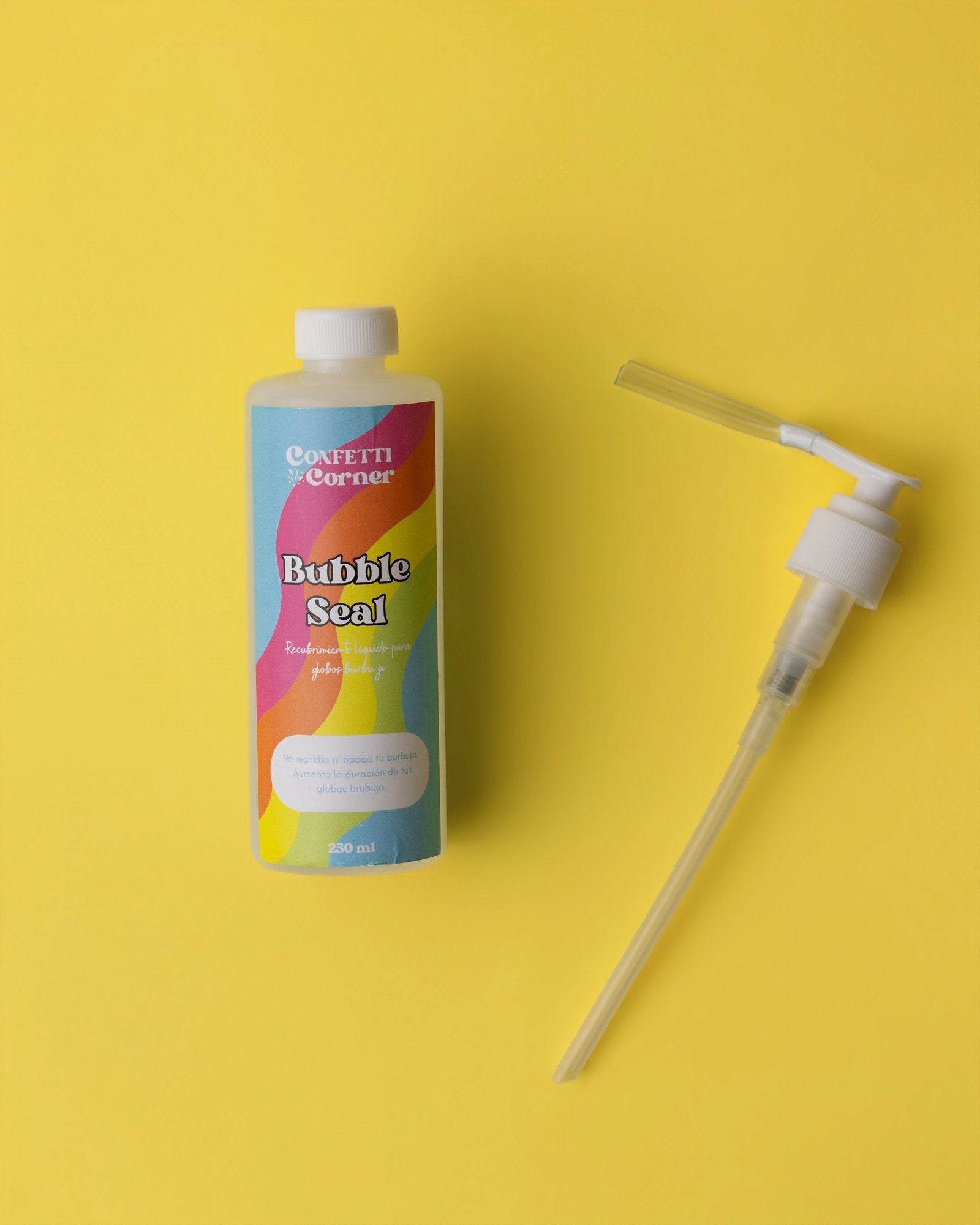 Bubble Seal 250 ml balloon coating bottle with pump by Confetti Corner