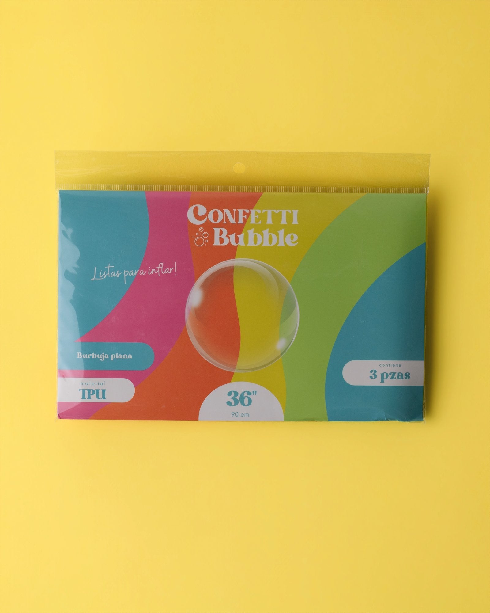 36 inch clear flat TPU bubble balloons, pack of 3