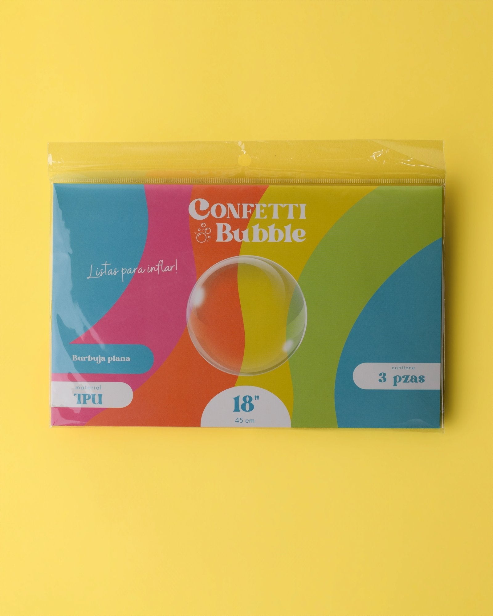 18 inch clear flat TPU bubble balloons, pack of 3